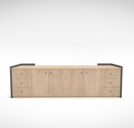 Тумба правая, мдф, шпон, дерево, с металлическими элементами, LNTE-LK153R_1