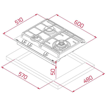 Газовая варочная панель Teka GZC 63310 XBN BLACK