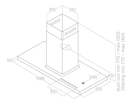 Вытяжка Elica BIO ISLAND WH/A/120х53 ROVERE