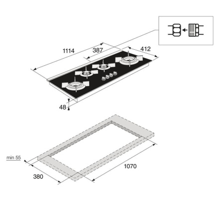 Газовая варочная панель Asko HG 8144 BGB1