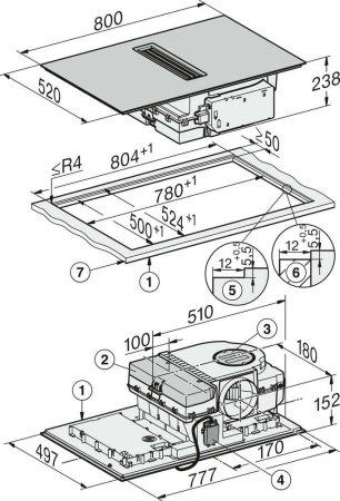 Индукционная варочная панель с вытяжкой Miele KMDA 7676 FL-U
