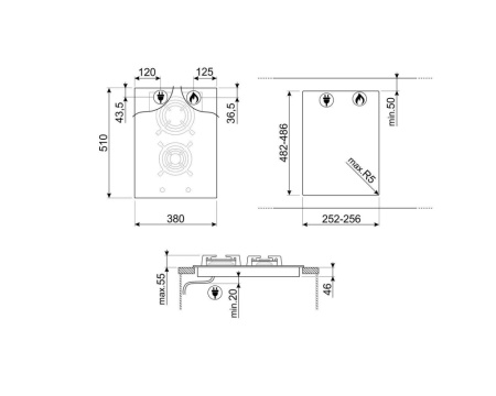 Газовая варочная панель Combi SMEG PV632CNR