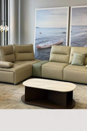 Диван трехместный с двумя глубокими креслами и двумя подушками, LNM259