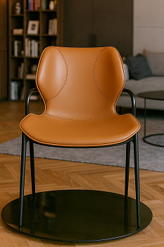 Стул обеденный на металлическом каркасе с обивкой из искусственной кожи , LN3650_2