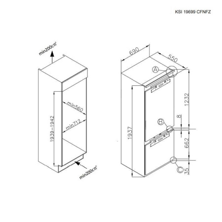 Холодильник комбинированный Korting KSI 19699 CFNFZ