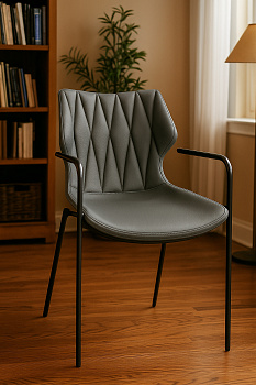 Стул обеденный на металлическом каркасе с обивкой из искусственной кожи , LN3709_4