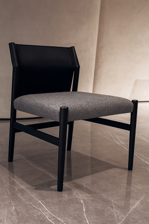 Стул на деревянном каркасе с обивкой из кожи и ткани, LNC235