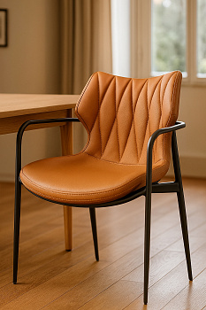 Стул обеденный на металлическом каркасе с обивкой из искусственной кожи, LN3709_2