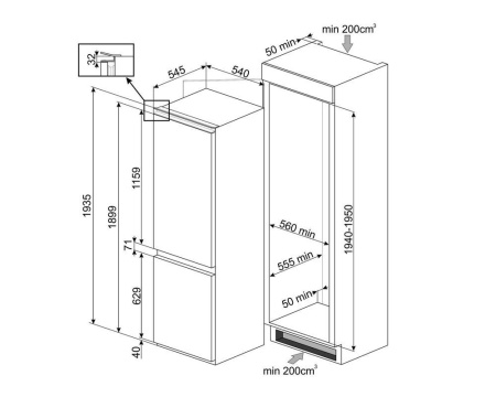 Холодильник комбинированный SMEG C8194TNE