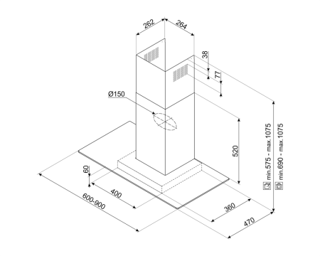 Вытяжка SMEG KBT900VE