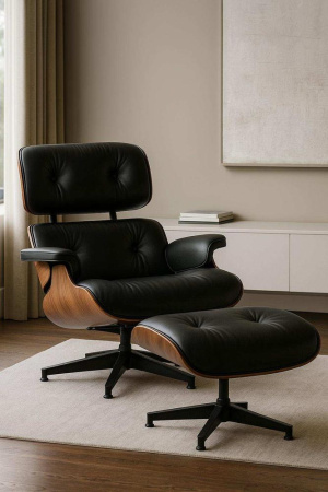 Кресло кожаное на деревянном каркасе, LNC3191