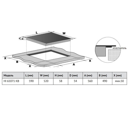 Индукционная варочная панель Korting HI 61071 KB