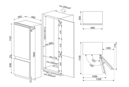 Холодильник комбинированный SMEG C875TNE