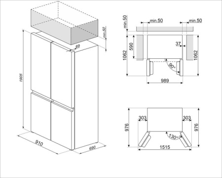 Холодильник комбинированный SMEG FQI60KD