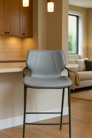 Табурет барный на металлическом каркасе с обивкой из искусственной кожи , LN5478/C