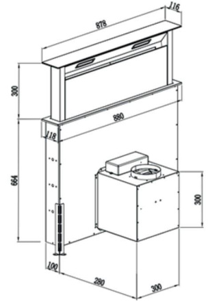 Вытяжка HIBERG VTMF 90100 B (в столешнице)