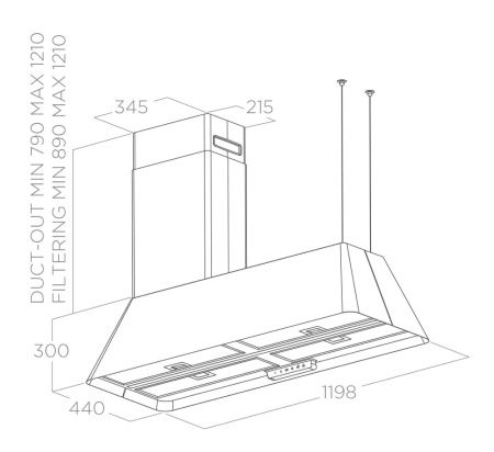 Вытяжка Elica IKONA MAXXI PURE BL MAT/F/120