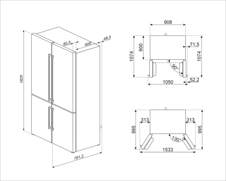 Холодильник комбинированный SMEG FQ60XE