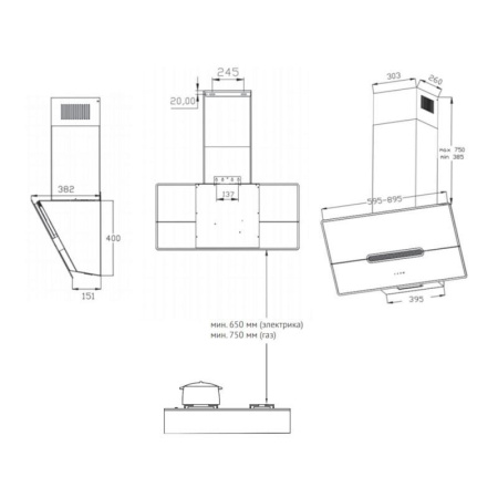 Вытяжка Korting KHC 91950 GXN