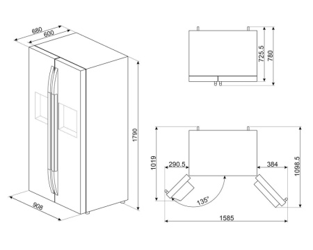 Холодильник комбинированный SMEG SBS63XDE