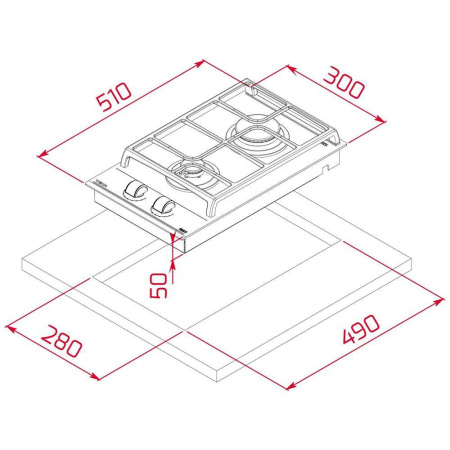 Газовая варочная панель Combi Teka GZC 32300 XBN BLACK