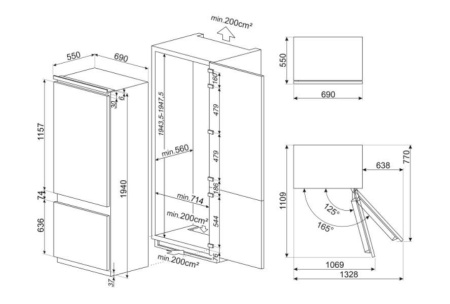 Холодильник комбинированный SMEG C475VE