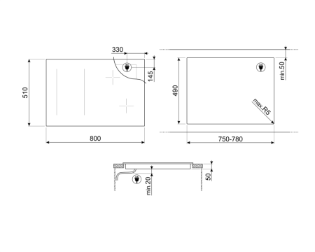 Индукционная варочная панель SMEG SI1M4854D