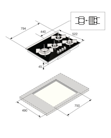 Газовая варочная панель Asko HG 8843 BGB1