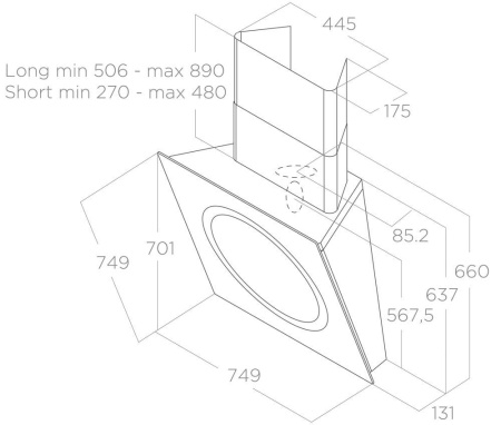 Вытяжка Elica OM AIR BL/F/75