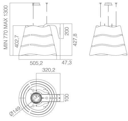 Вытяжка Elica WAVE UX BL MAT/F/51