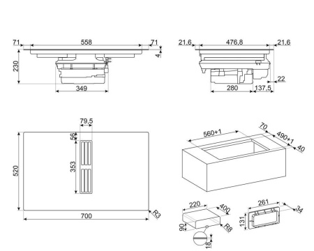 Индукционная варочная панель с вытяжкой SMEG HOBD472D2