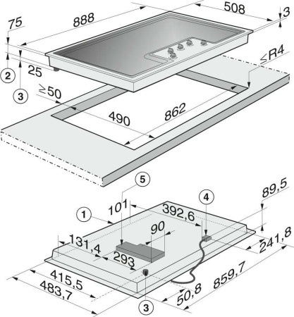 Газовая варочная панель Miele KM 2356-1