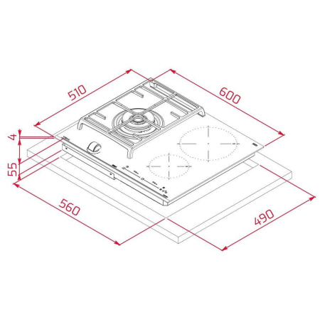Газовая варочная панель Teka HYBRID JZC 63312 ABN BLACK