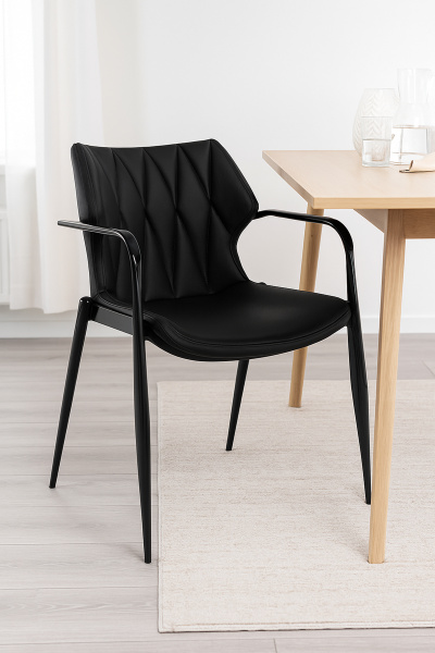 Стул обеденный на металлическом каркасе с обивкой из искусственной кожи , LN3709_1