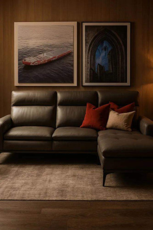 Диван секционный кожаный , LNM295