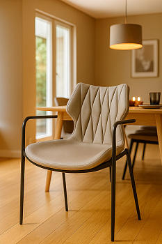 Стул обеденный на металлическом каркасе с обивкой из искусственной кожи, LN3709_3