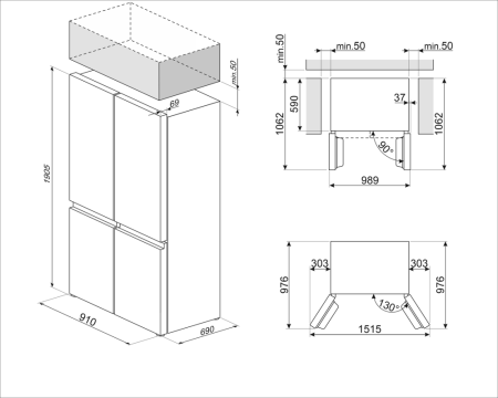 Холодильник комбинированный SMEG FQI60KD