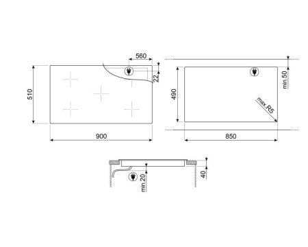 Электрическая варочная панель SMEG SE495ETD
