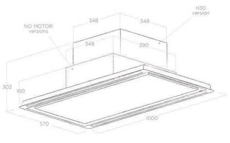 Вытяжка Elica HILIGHT GLASS NO MOTOR WH/A/100