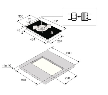 Газовая варочная панель Combi Asko HG 8313 BGB1