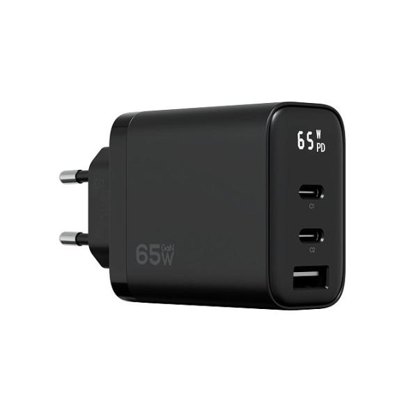 Сетевое зарядное устройство Magssory Digit 65W GaN, с дисплеем и функцией быстрой зарядки (black)
