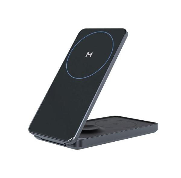 Складное БЗУ 3 в 1 Magssory Flip для Apple, с магнитами, совместимое с MagSafe (антрацит)
