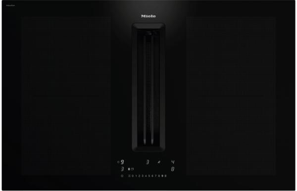 Индукционная панель конфорок со встроенной вытяжкой Miele KMDA7676 FL U BlackPerfection